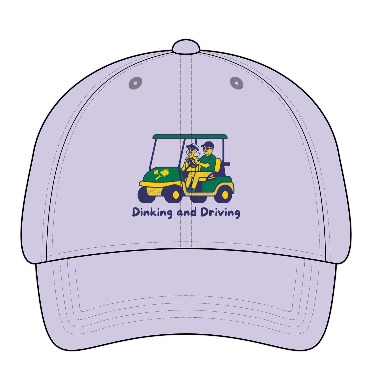 Take the 2nd Exit Florida Villages of  Pickleball Couple Women's Pigment-Dyed Cap with Fashion Undervisor - Golf Cart Design