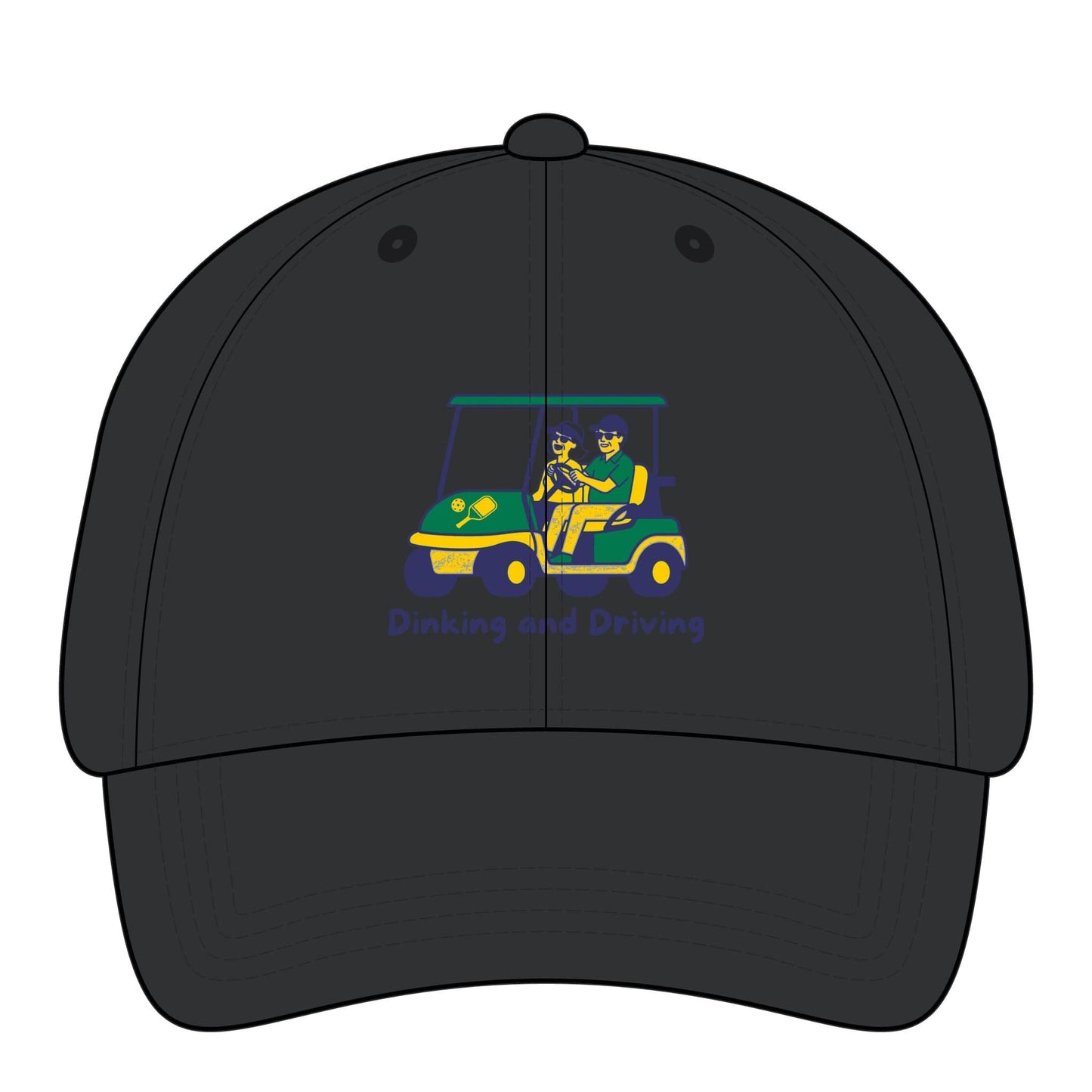 Take the 2nd Exit Florida Villages of  Pickleball Couple Women's Pigment-Dyed Cap with Fashion Undervisor - Golf Cart Design