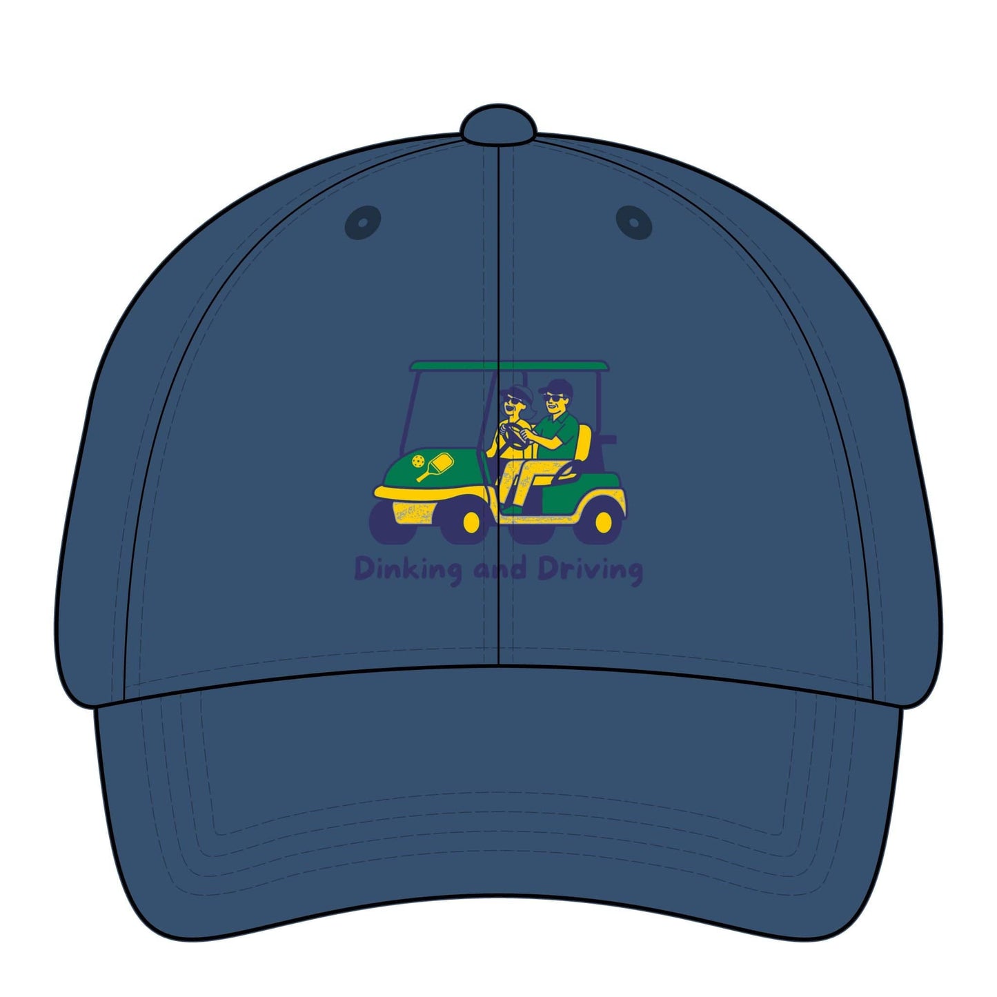 Take the 2nd Exit Florida Villages of  Pickleball Couple Women's Pigment-Dyed Cap with Fashion Undervisor - Golf Cart Design