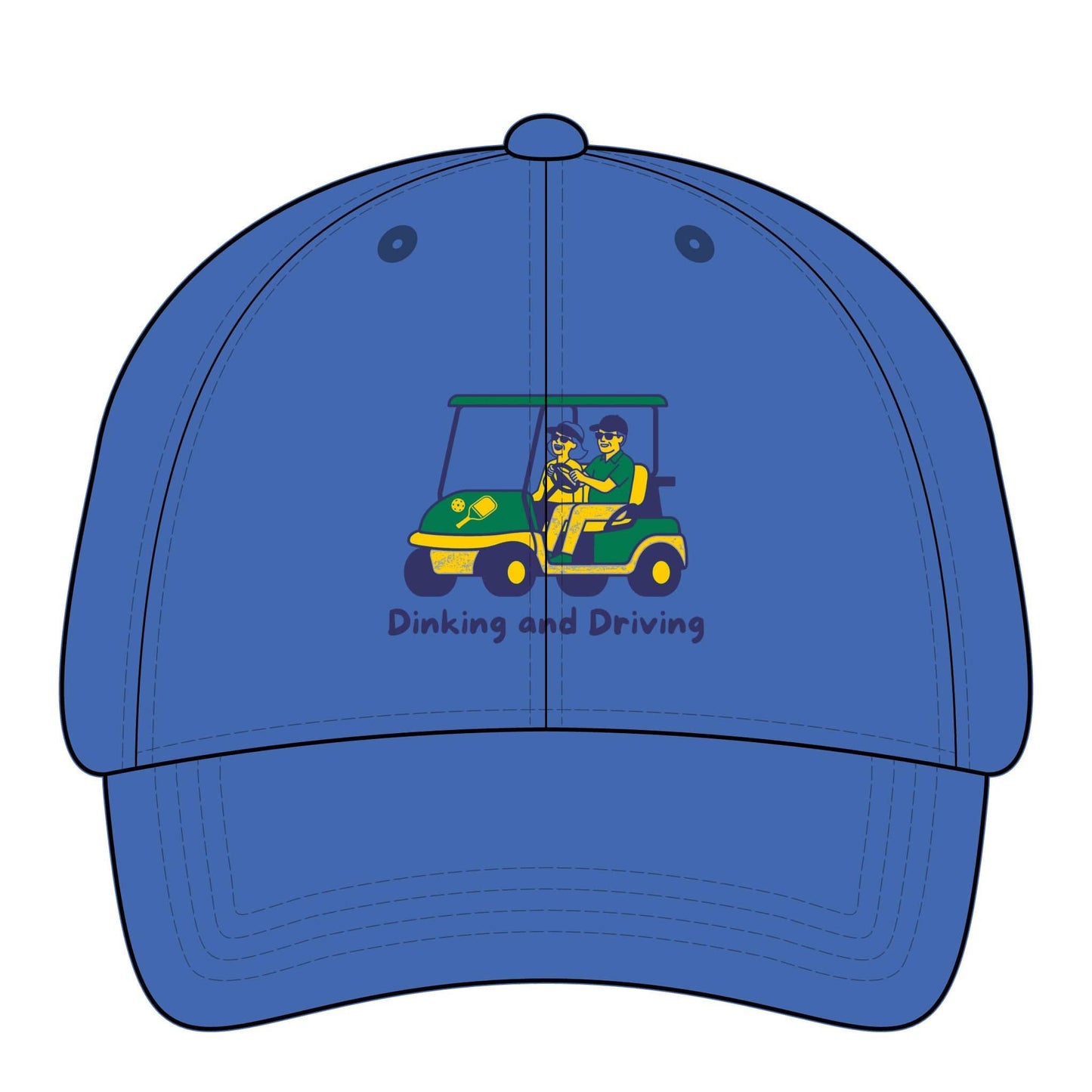 Take the 2nd Exit Florida Villages of  Pickleball Couple Women's Pigment-Dyed Cap with Fashion Undervisor - Golf Cart Design