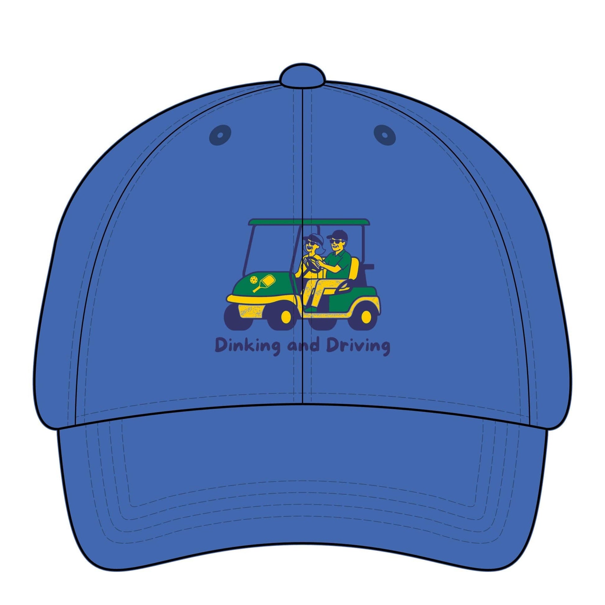 Take the 2nd Exit Florida Villages of  Pickleball Couple Women's Pigment-Dyed Cap with Fashion Undervisor - Golf Cart Design