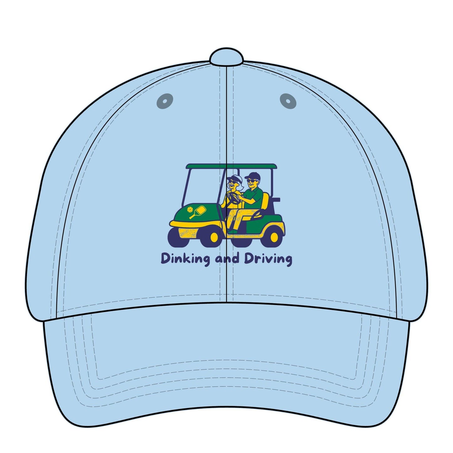 Take the 2nd Exit Florida Villages of  Pickleball Couple Women's Pigment-Dyed Cap with Fashion Undervisor - Golf Cart Design