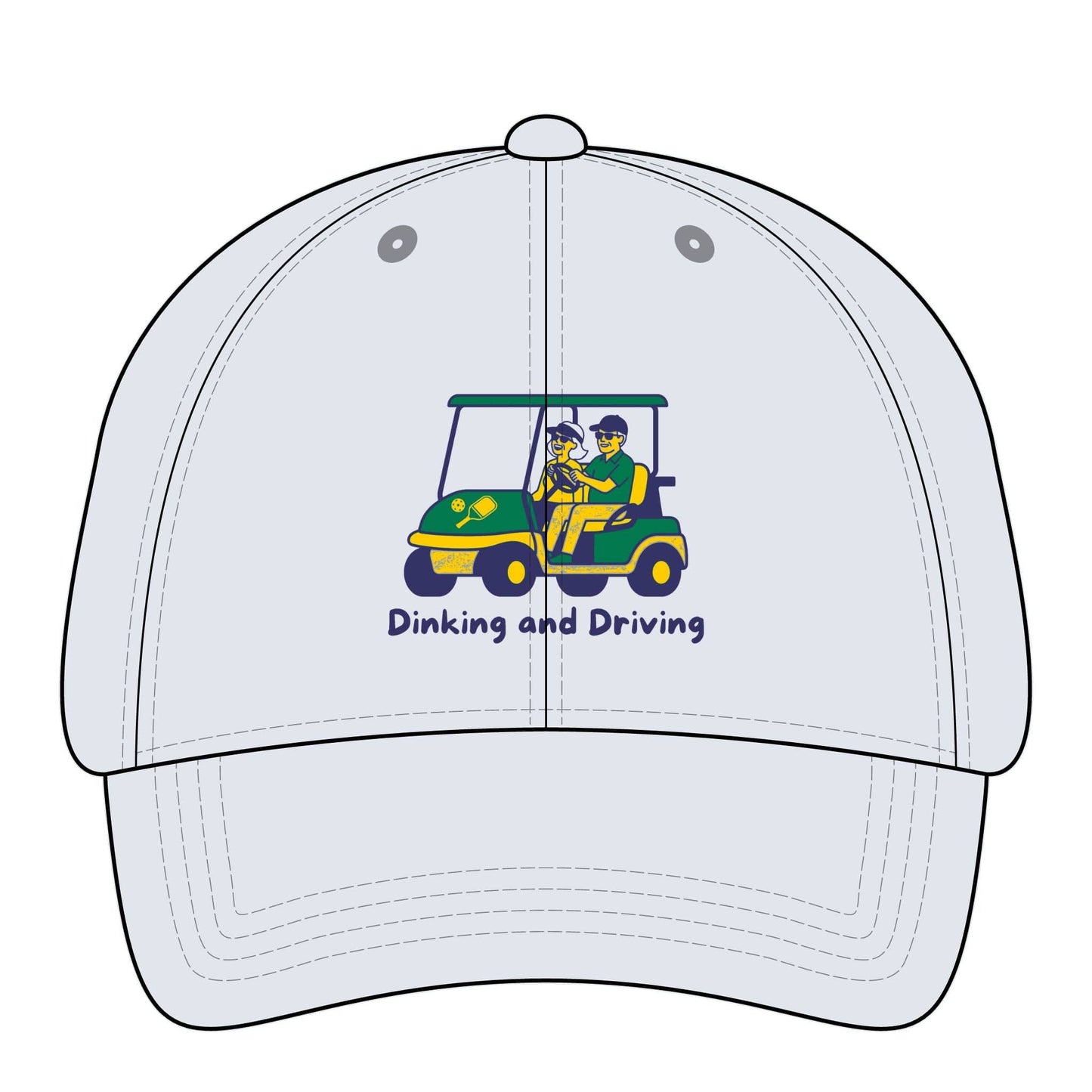 Take the 2nd Exit Florida Villages of  Pickleball Couple Women's Pigment-Dyed Cap with Fashion Undervisor - Golf Cart Design