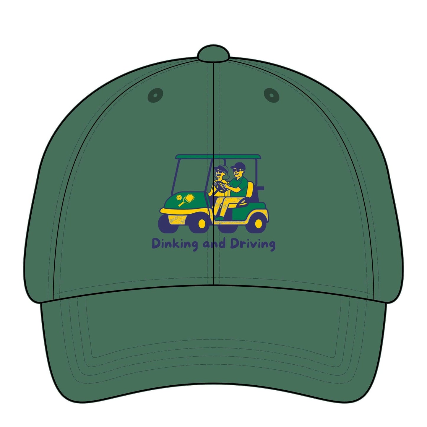 Take the 2nd Exit Florida Villages of  Pickleball Couple Women's Pigment-Dyed Cap with Fashion Undervisor - Golf Cart Design