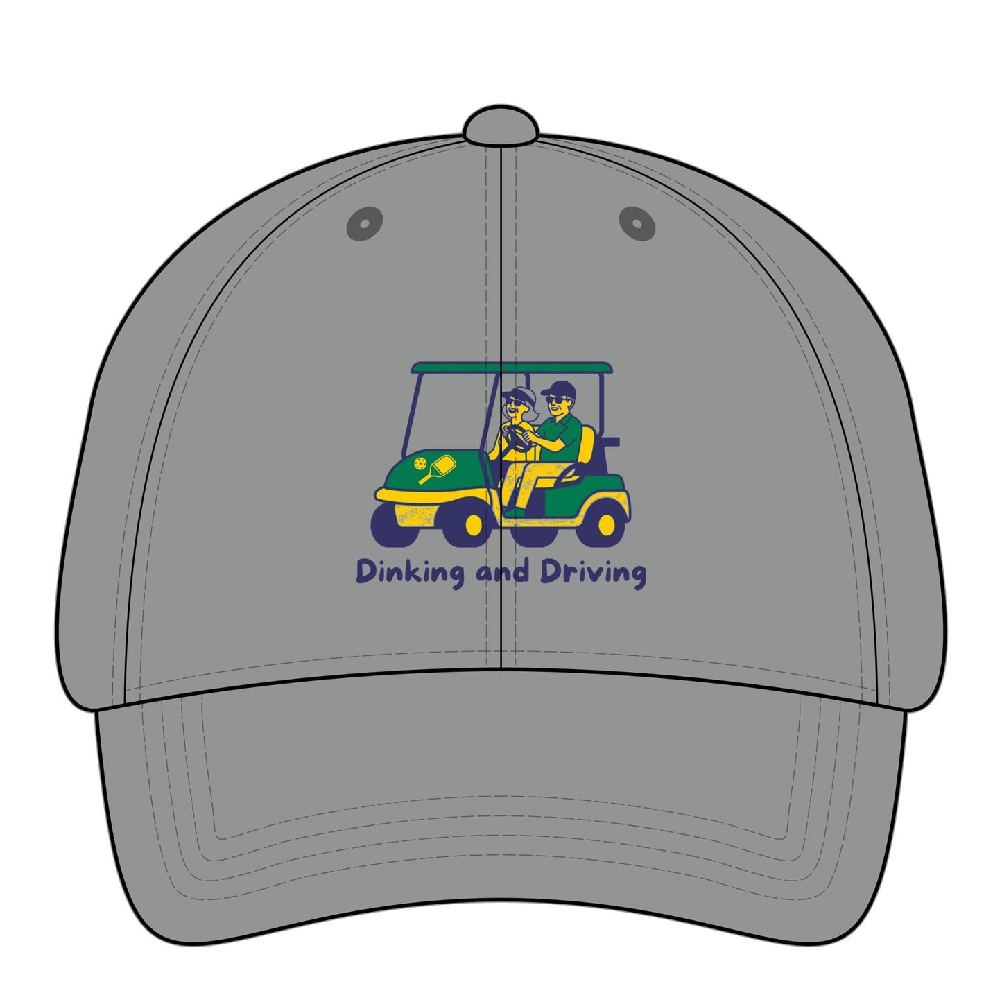 Take the 2nd Exit Florida Villages of  Pickleball Couple Women's Pigment-Dyed Cap with Fashion Undervisor - Golf Cart Design