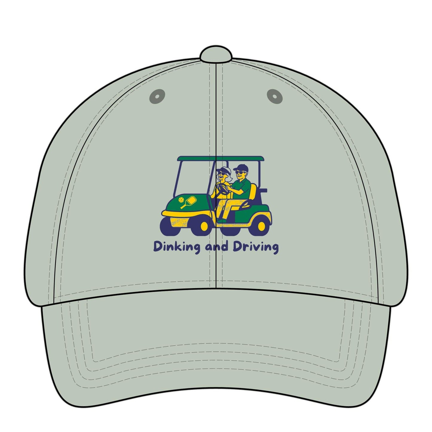 Take the 2nd Exit Florida Villages of  Pickleball Couple Women's Pigment-Dyed Cap with Fashion Undervisor - Golf Cart Design