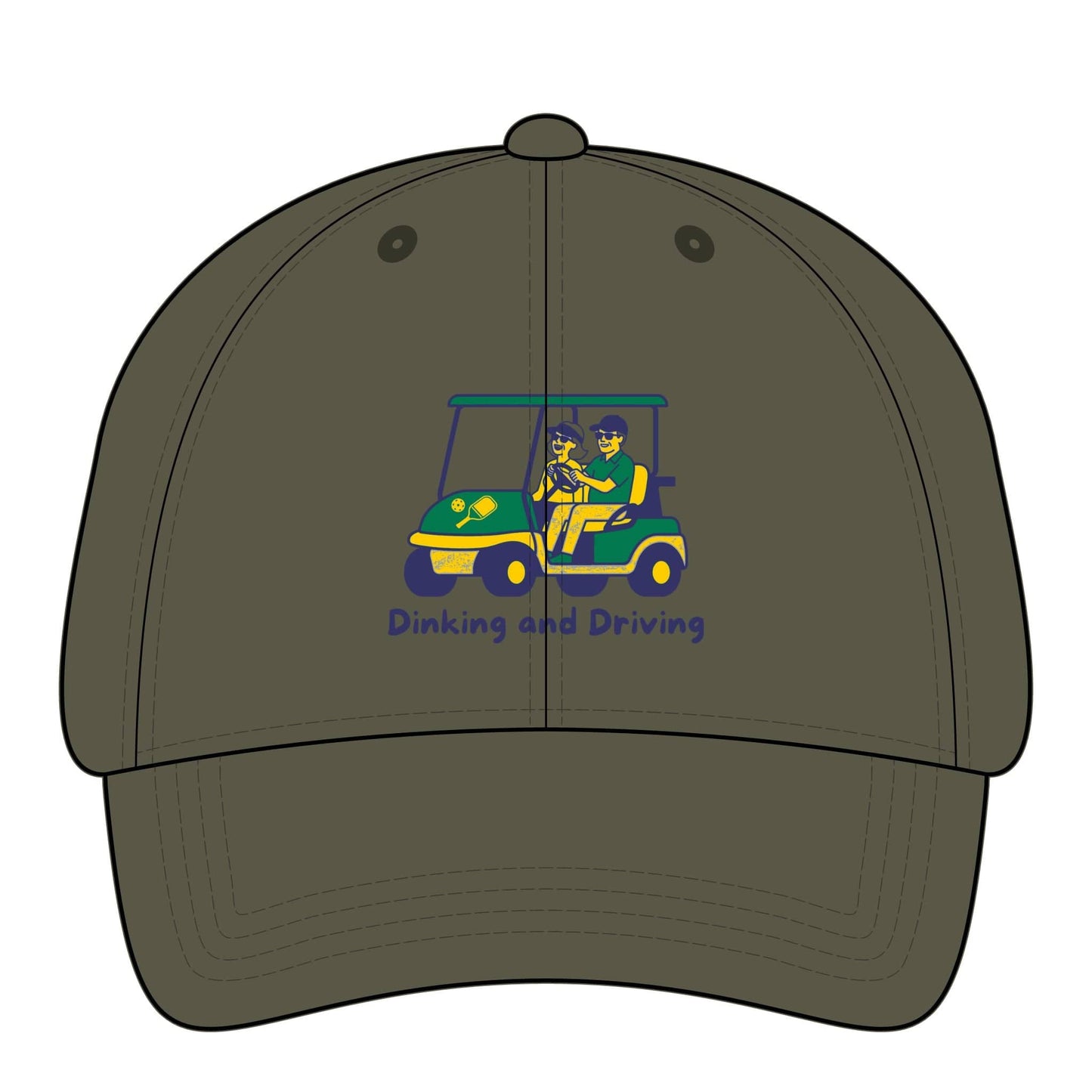 Take the 2nd Exit Florida Villages of  Pickleball Couple Women's Pigment-Dyed Cap with Fashion Undervisor - Golf Cart Design