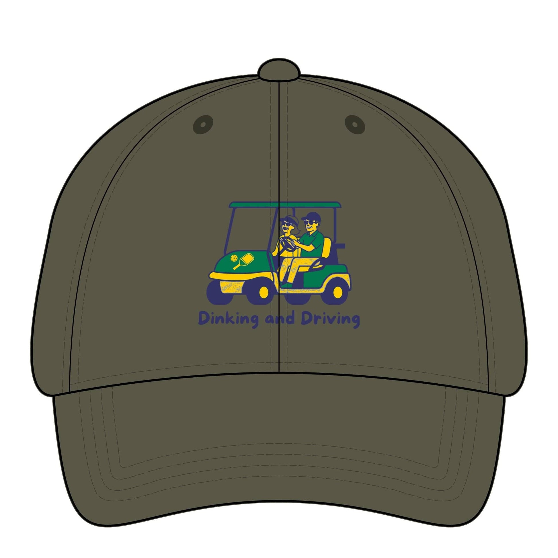 Take the 2nd Exit Florida Villages of  Pickleball Couple Women's Pigment-Dyed Cap with Fashion Undervisor - Golf Cart Design