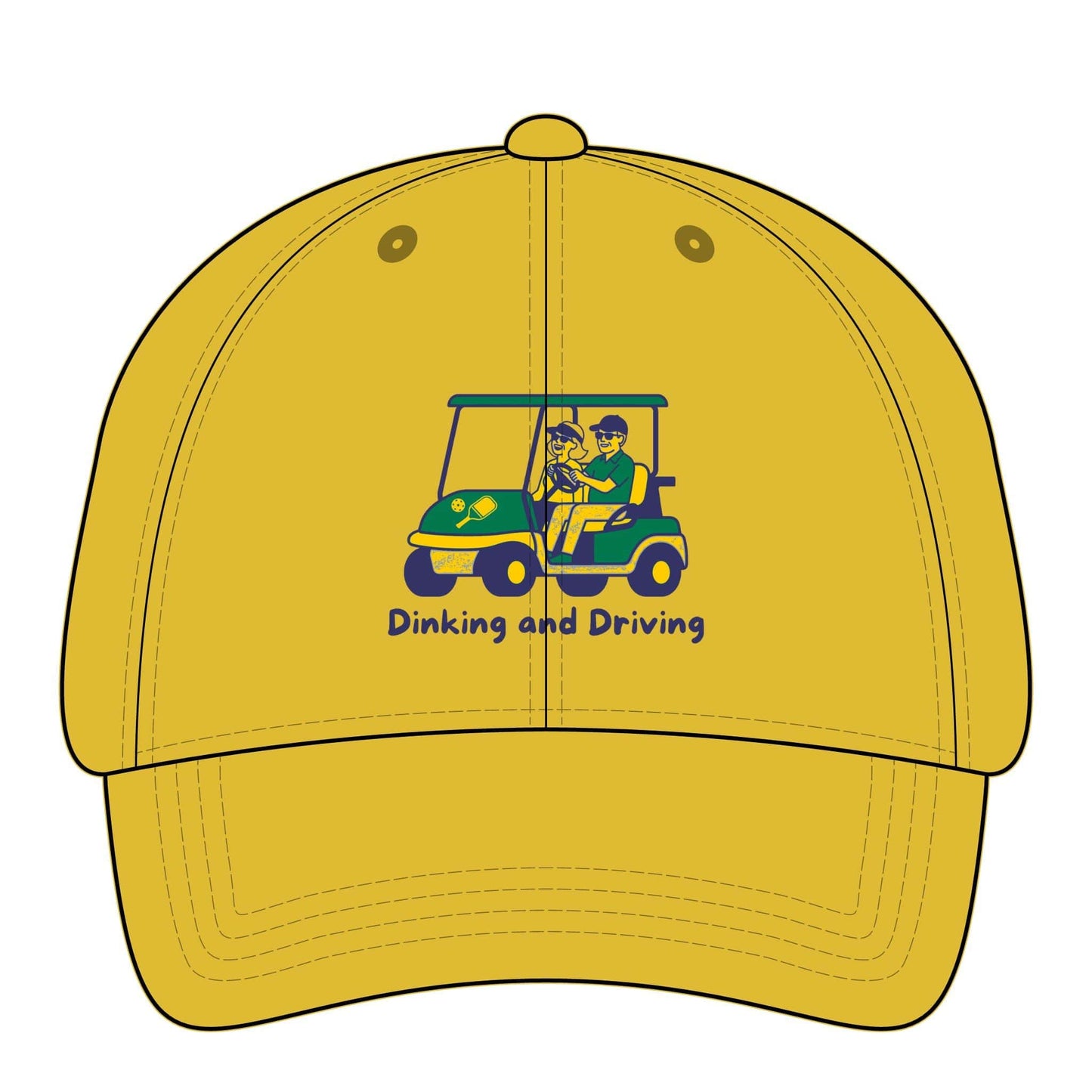 Take the 2nd Exit Florida Villages of  Pickleball Couple Women's Pigment-Dyed Cap with Fashion Undervisor - Golf Cart Design