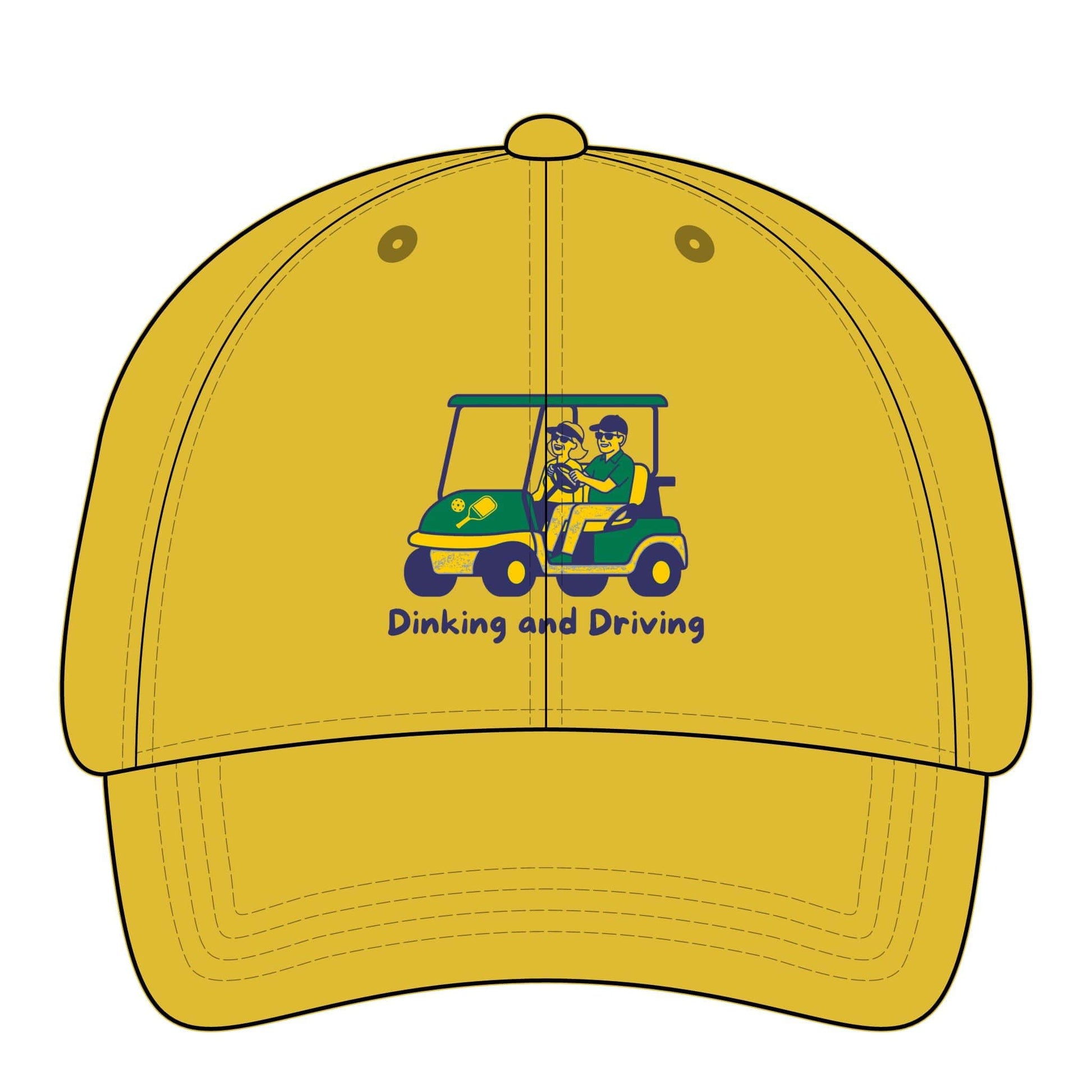 Take the 2nd Exit Florida Villages of  Pickleball Couple Women's Pigment-Dyed Cap with Fashion Undervisor - Golf Cart Design