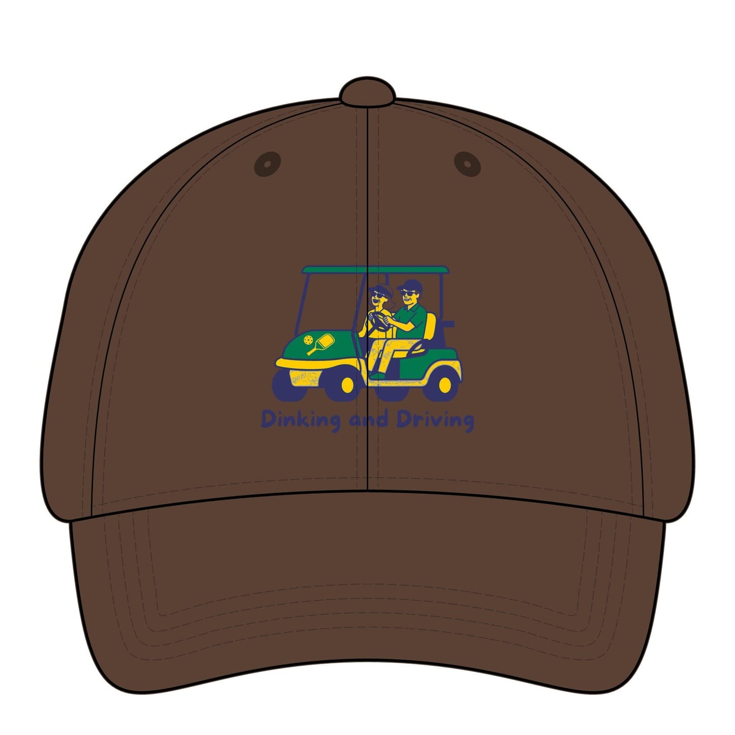 Take the 2nd Exit Florida Villages of  Pickleball Couple Women's Pigment-Dyed Cap with Fashion Undervisor - Golf Cart Design