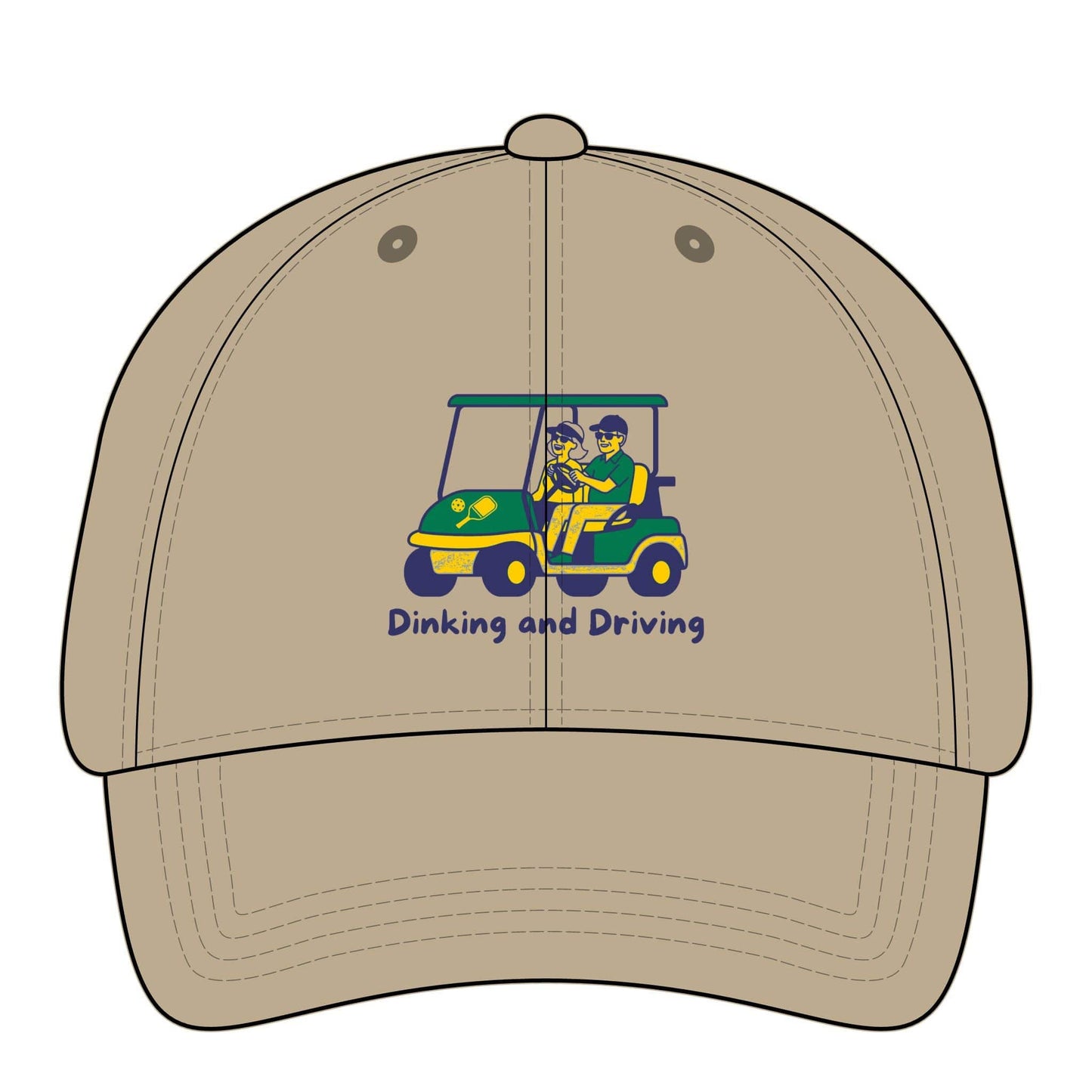 Take the 2nd Exit Florida Villages of  Pickleball Couple Women's Pigment-Dyed Cap with Fashion Undervisor - Golf Cart Design