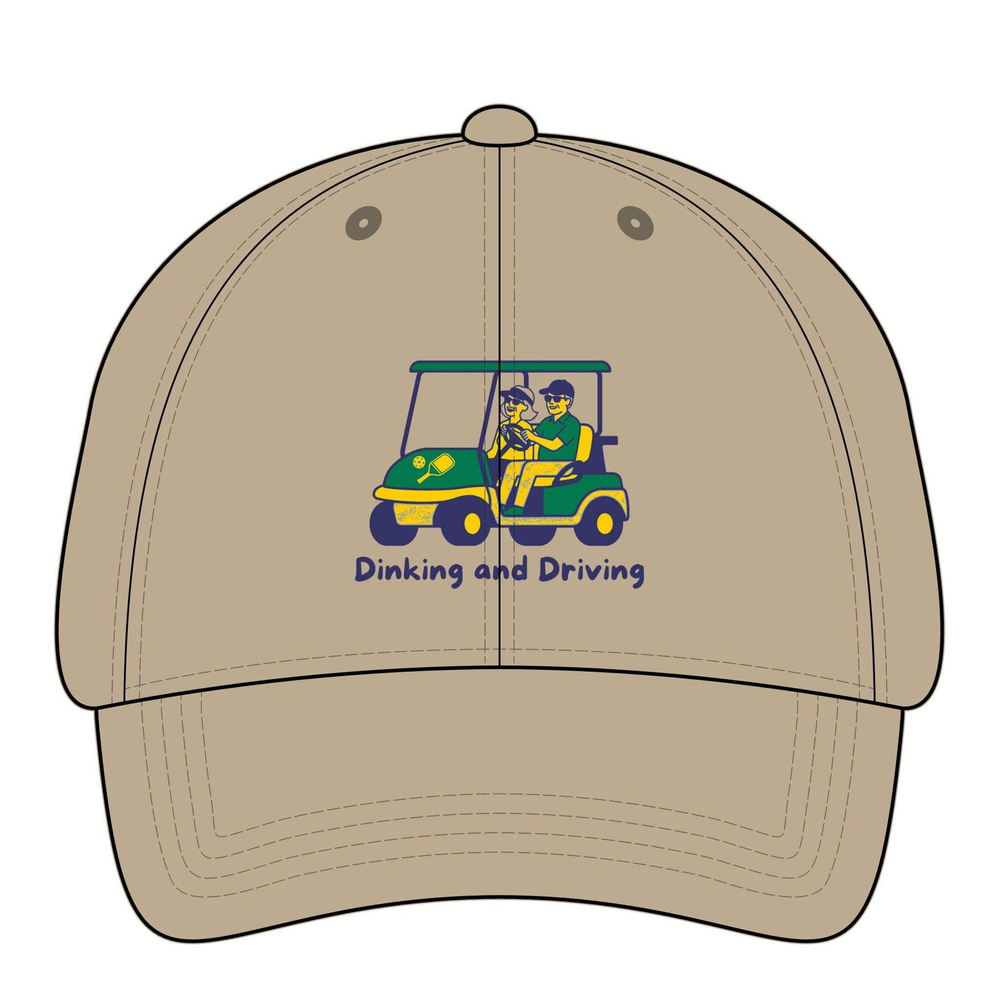 Take the 2nd Exit Florida Villages of  Pickleball Couple Women's Pigment-Dyed Cap with Fashion Undervisor - Golf Cart Design