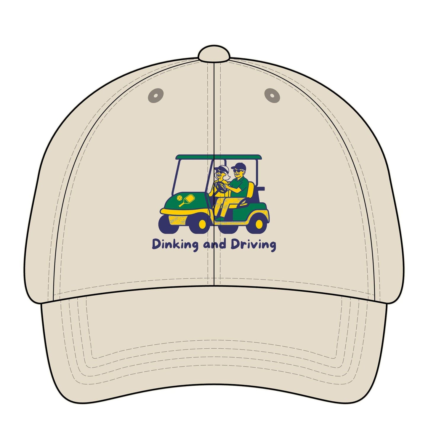 Take the 2nd Exit Florida Villages of  Pickleball Couple Women's Pigment-Dyed Cap with Fashion Undervisor - Golf Cart Design