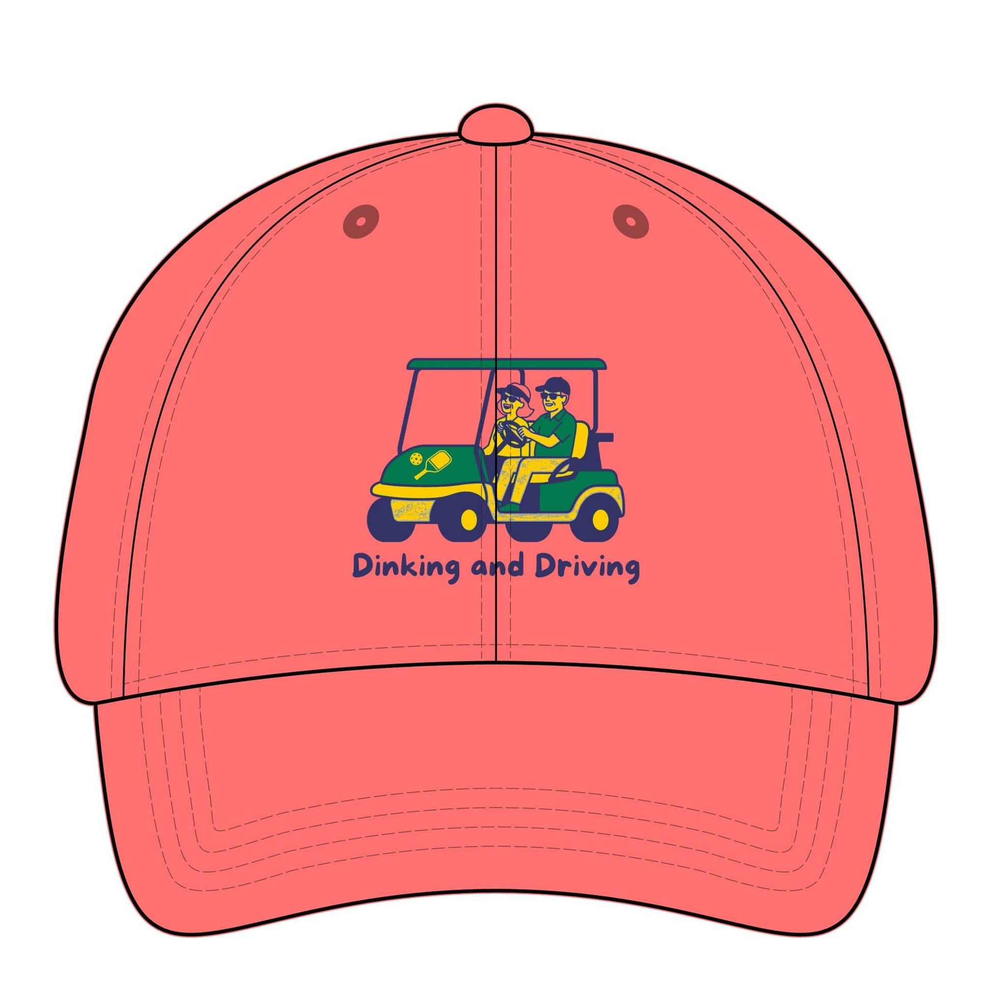 Take the 2nd Exit Florida Villages of  Pickleball Couple Women's Pigment-Dyed Cap with Fashion Undervisor - Golf Cart Design
