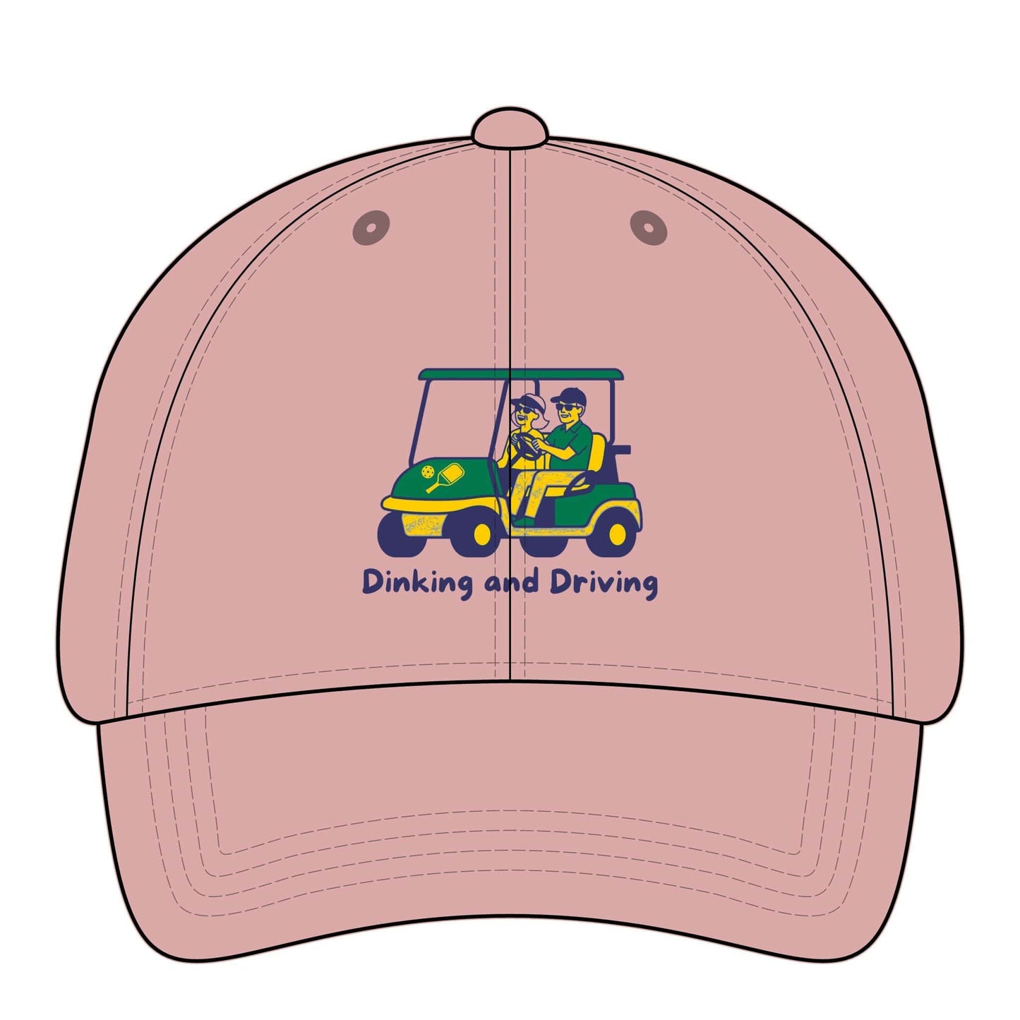 Take the 2nd Exit Florida Villages of  Pickleball Couple Women's Pigment-Dyed Cap with Fashion Undervisor - Golf Cart Design