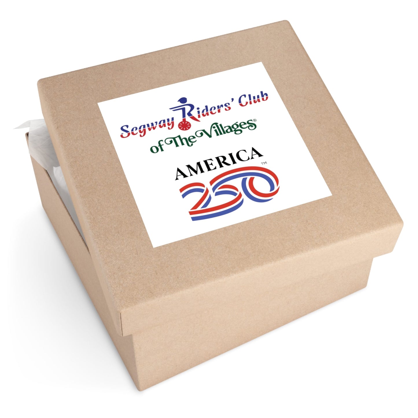 Printify Florida Villages of  Segway Riders' Club of The Villages "America 250" Square Sticker