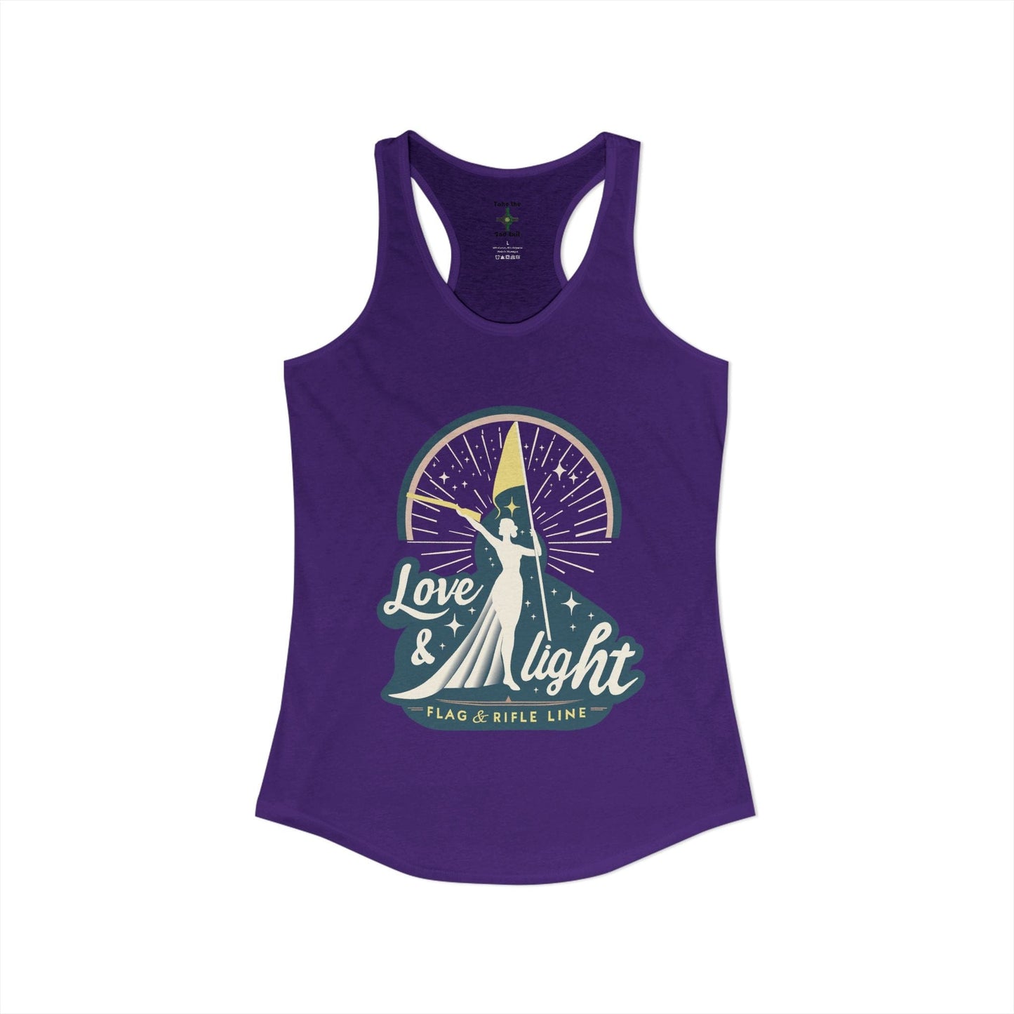 Printify Florida Villages of  Women's Ideal Racerback Tank - Love & Light Flag & Rifle Line (Color Guard)
