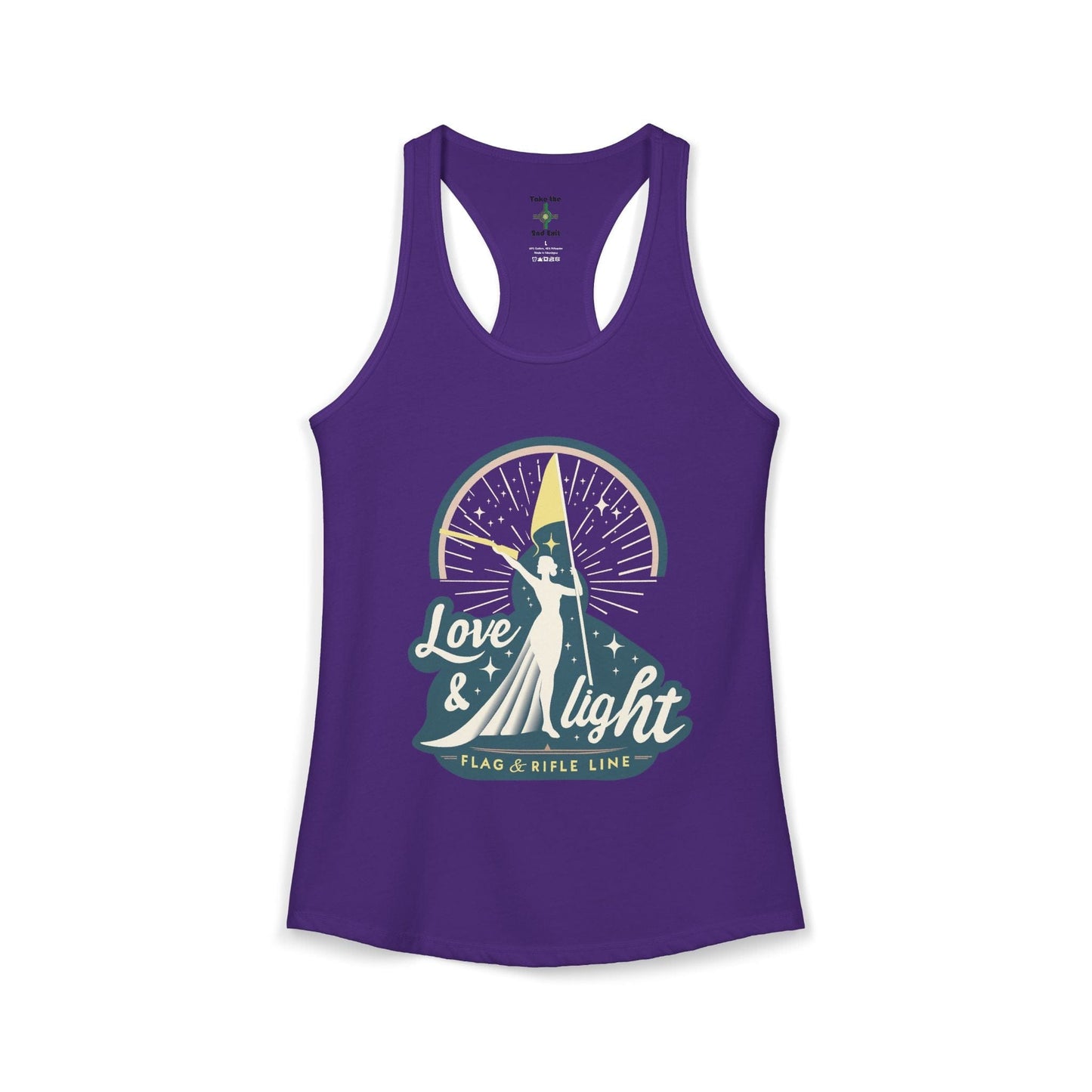 Printify Florida Villages of  Women's Ideal Racerback Tank - Love & Light Flag & Rifle Line (Color Guard)