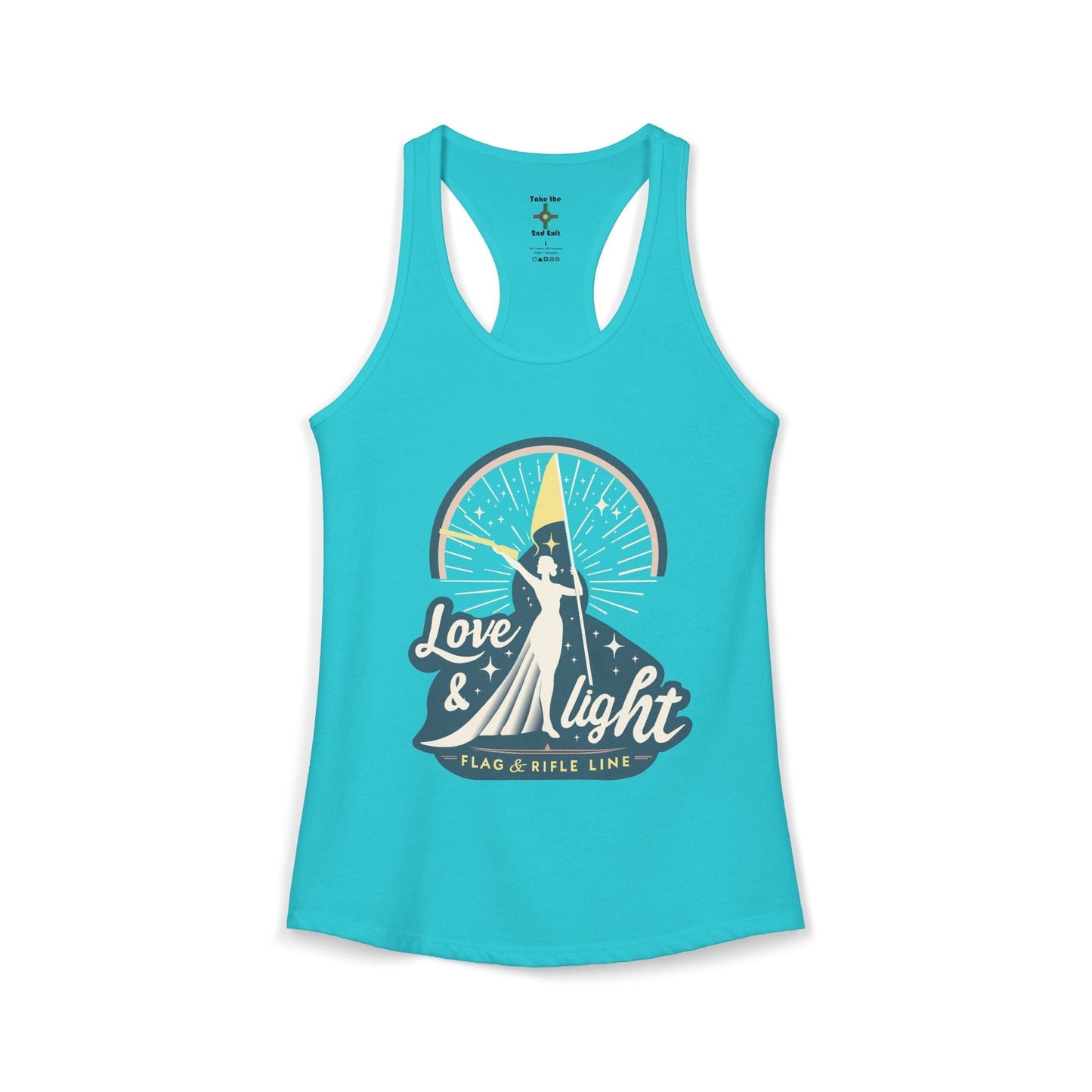 Printify Florida Villages of  Women's Ideal Racerback Tank - Love & Light Flag & Rifle Line (Color Guard)
