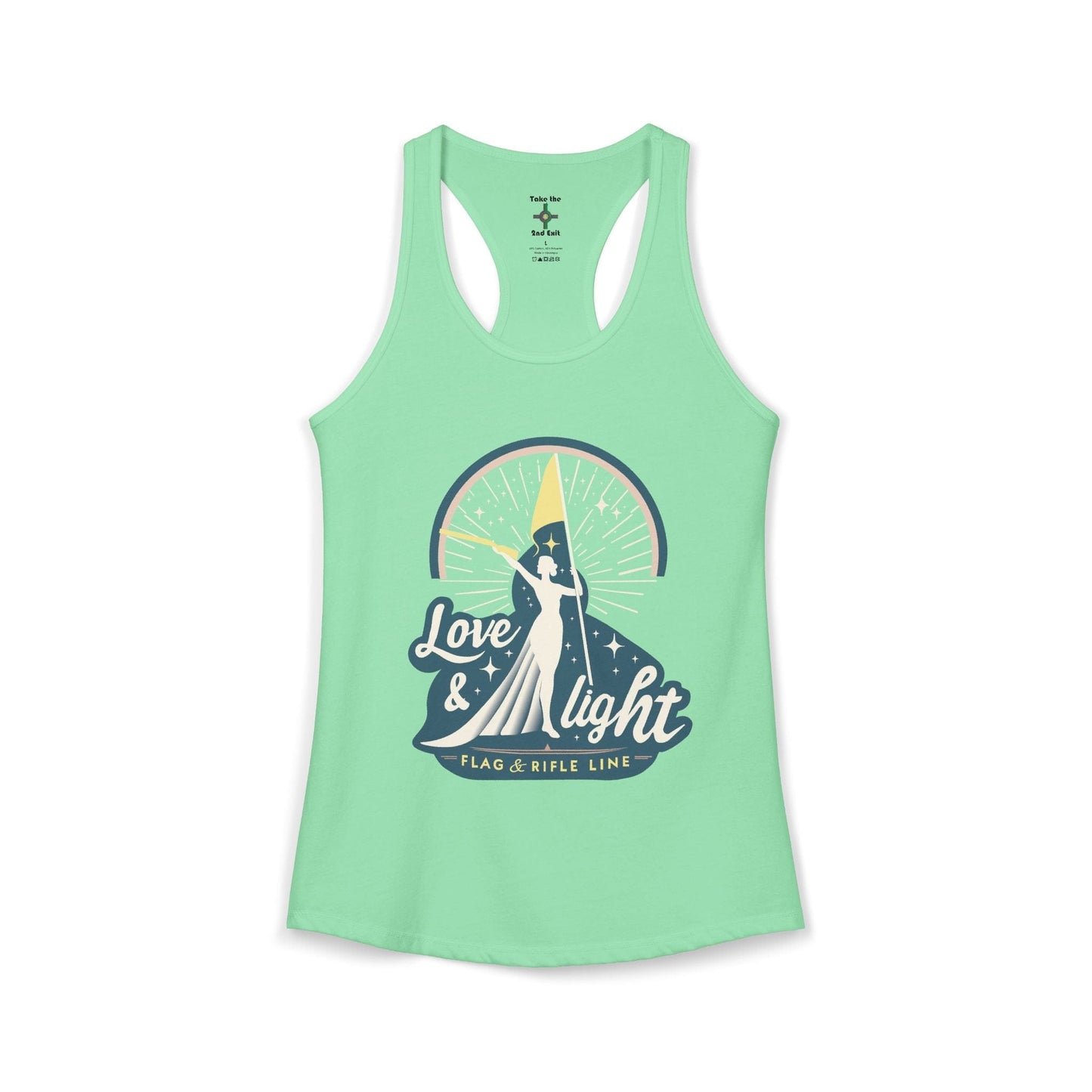 Printify Florida Villages of  Women's Ideal Racerback Tank - Love & Light Flag & Rifle Line (Color Guard)
