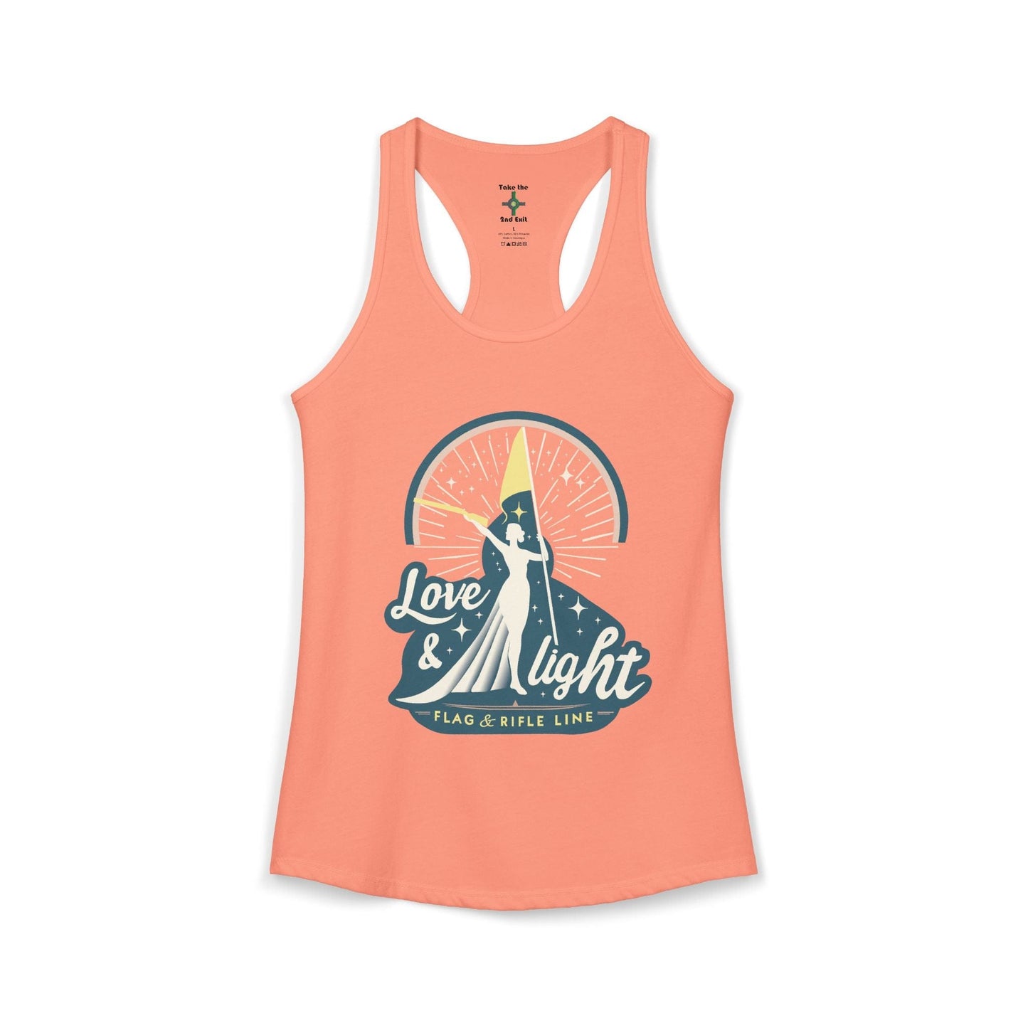 Printify Florida Villages of  Women's Ideal Racerback Tank - Love & Light Flag & Rifle Line (Color Guard)